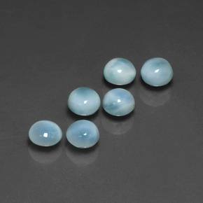 Gemas de larimar azul natural de  ct, corte redondo, opaco