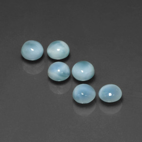 Gemas de larimar azul natural de  ct, corte redondo, opaco