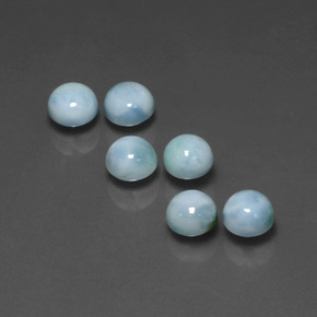 Gemas de larimar azul natural de  ct, corte redondo, opaco