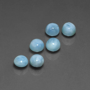 Gemas de larimar azul natural de  ct, corte redondo, opaco