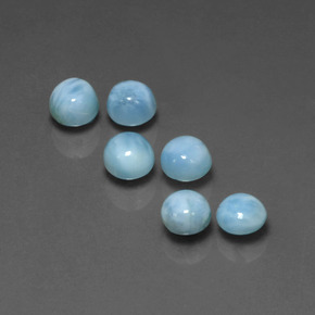 Gemas de larimar azul natural de  ct, corte redondo, opaco