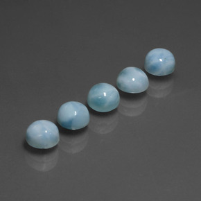 Gemas de larimar Azul natural de  ct, Corte Redondo, Opaco