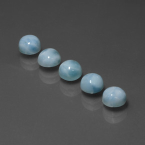 Gemas de larimar Azul natural de  ct, Corte Redondo, Opaco