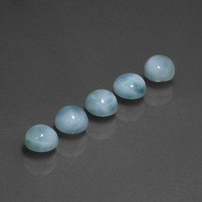 Gemas de larimar azul natural de  ct, corte redondo, opaco