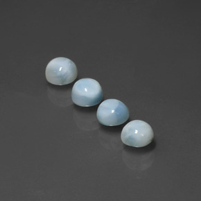 Gemas de larimar azul natural de  ct, corte redondo, opaco