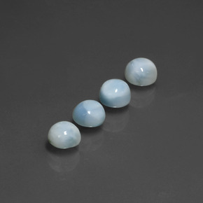 Gemas de larimar azul natural de  ct, corte redondo, opaco