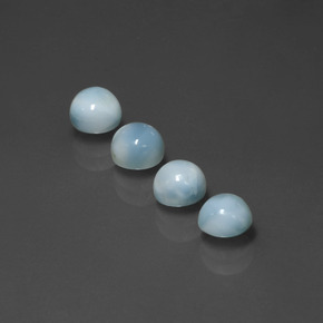 Gemas de larimar azul natural de  ct, corte redondo, opaco