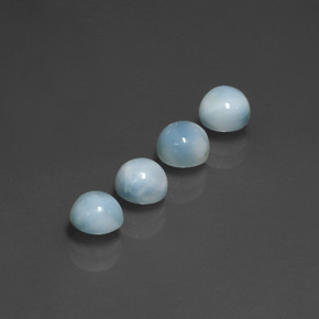 Gemas de larimar azul natural de  ct, corte redondo, opaco