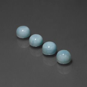 Gemas de larimar azul natural de  ct, corte redondo, opaco