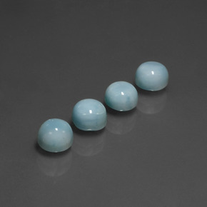 Gemas de larimar azul natural de  ct, corte redondo, opaco
