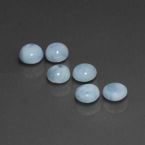 Gemas de larimar azul natural de  ct, corte redondo, opaco