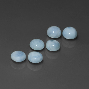 Gemas de larimar azul natural de  ct, corte redondo, opaco