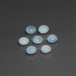 Gemas de larimar Azul natural de  ct, Corte Redondo, Opaco