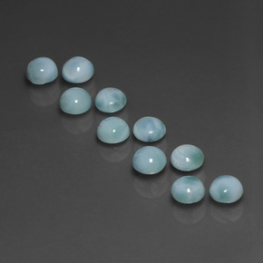 Gemas de larimar azul natural de  ct, corte redondo, opaco