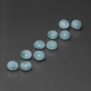 Gemas de larimar azul natural de  ct, corte redondo, opaco