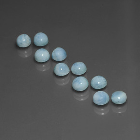 Gemas de larimar Azul natural de  ct, Corte Redondo, Opaco