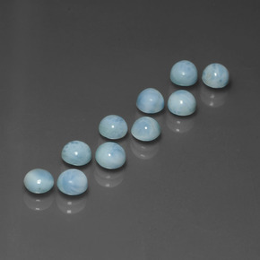 Gemas de larimar Azul natural de  ct, Corte Redondo, Opaco