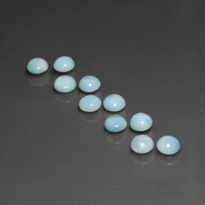Gemas de larimar azul natural de  ct, corte redondo, opaco