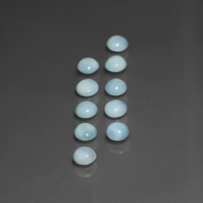 Gemas de larimar azul natural de  ct, corte redondo, opaco