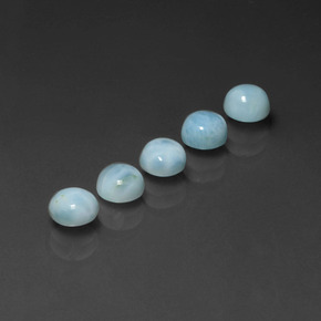 Gemas de larimar Azul natural de  ct, Corte Redondo, Opaco