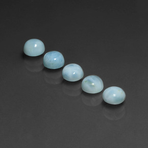 Gemas de larimar Azul natural de  ct, Corte Redondo, Opaco