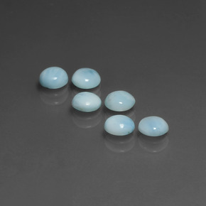 Gemas de larimar Azul natural de  ct, Corte Redondo, Opaco