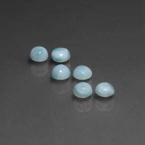 Gemas de larimar Azul natural de  ct, Corte Redondo, Opaco