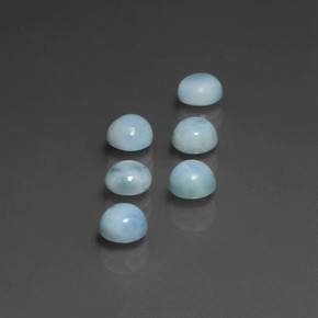 Gemas de larimar Azul natural de  ct, Corte Redondo, Opaco