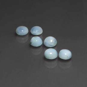 Gemas de larimar azul natural de  ct, corte redondo, opaco