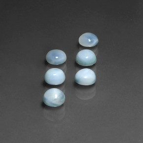 Gemas de larimar azul natural de  ct, corte redondo, opaco