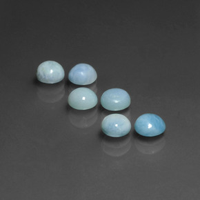 Gemas de larimar Azul natural de  ct, Corte Redondo, Opaco