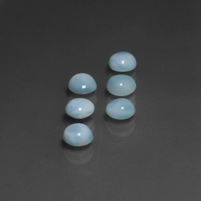Gemas de larimar azul natural de  ct, corte redondo, opaco