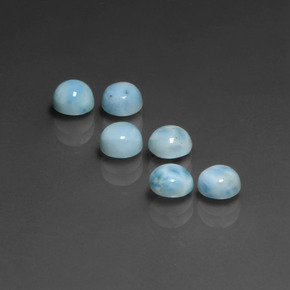 Gemas de larimar azul natural de  ct, corte redondo, opaco
