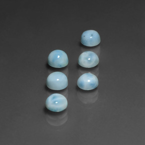 Gemas de larimar azul natural de  ct, corte redondo, opaco