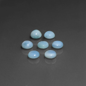Gemas de larimar azul natural de  ct, corte redondo, opaco