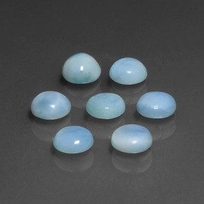 Gemas de larimar azul natural de  ct, corte redondo, opaco
