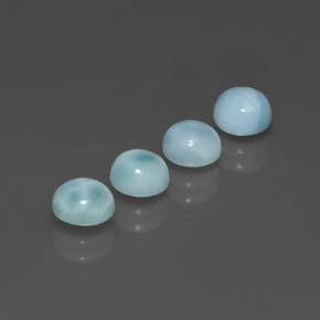 Gemas de larimar Azul natural de  ct, Corte Redondo, Opaco