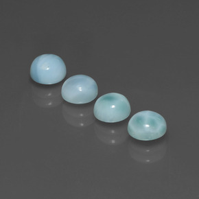 Gemas de larimar Azul natural de  ct, Corte Redondo, Opaco