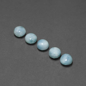 Gemas de larimar azul natural de  ct, corte redondo, opaco