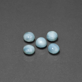 Gemas de larimar azul natural de  ct, corte redondo, opaco