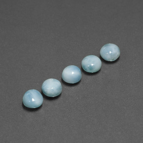 Gemas de larimar azul natural de  ct, corte redondo, opaco