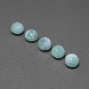 Gemas de larimar Azul natural de  ct, Corte Redondo, Opaco