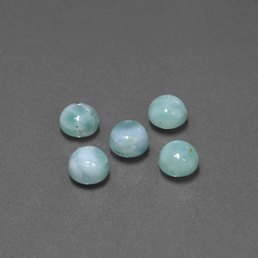 Gemas de larimar Azul natural de  ct, Corte Redondo, Opaco