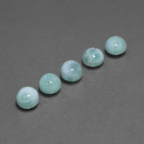 Gemas de larimar Azul natural de  ct, Corte Redondo, Opaco