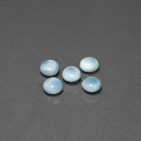 Gemas de larimar azul natural de  ct, corte redondo, opaco