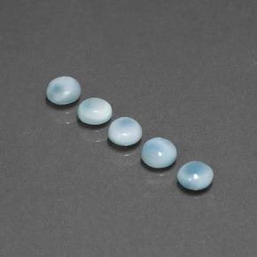 Gemas de larimar azul natural de  ct, corte redondo, opaco