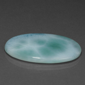 Larimar azul natural de 21,67 ct, corte óvalo, opaco