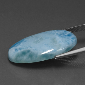 Larimar azul natural de 17,93 ct, corte óvalo, opaco