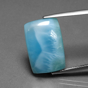 Larimar verde natural de 11,61 ct, corte cojín, opaco