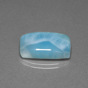 Larimar verde natural de 11,61 ct, corte cojín, opaco